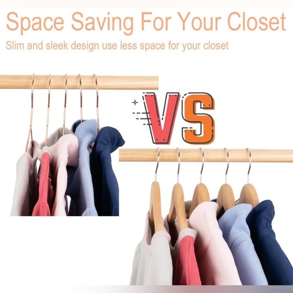 Rose Gold Copper Heavy Duty Strong Metal Clothes Hangers - 30 Pack - Picture 3 of 9